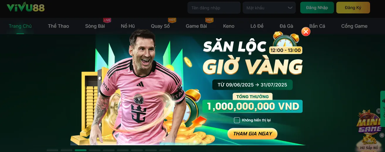 Vivu88 với giao diện đpẹ mắt sang trọng